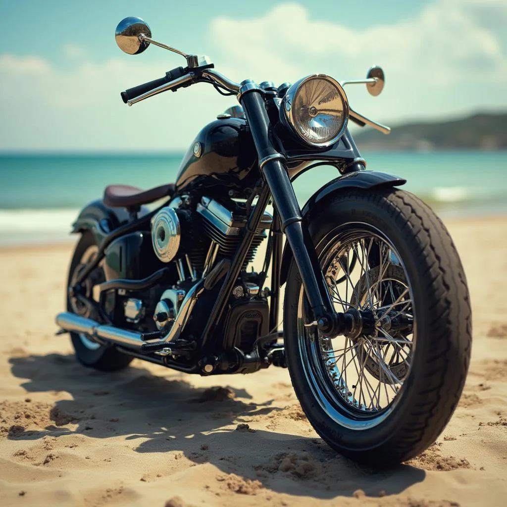 কালো ক্রুজার বাইক