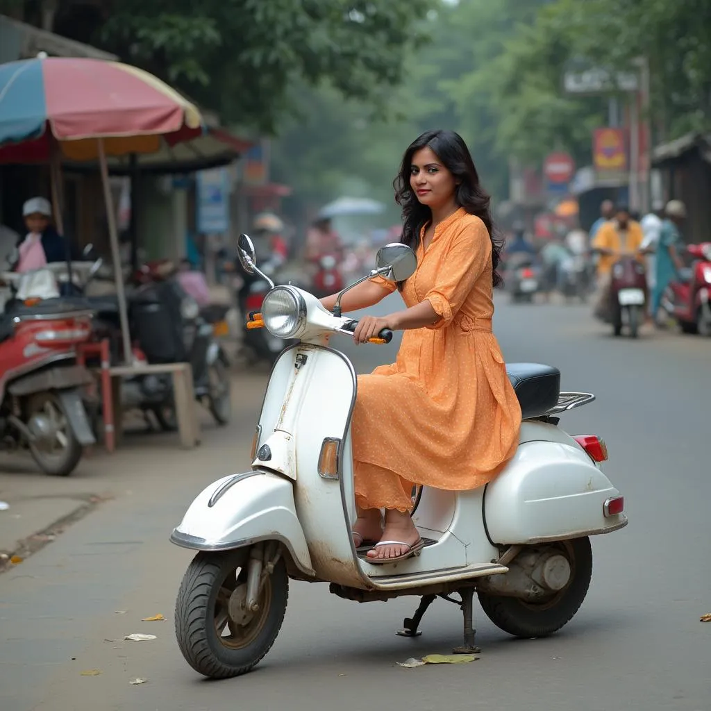 সাদা স্কুটার